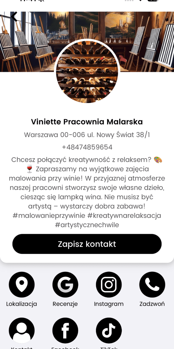 Cyfrowa wizytówka w aplikacji Tagify